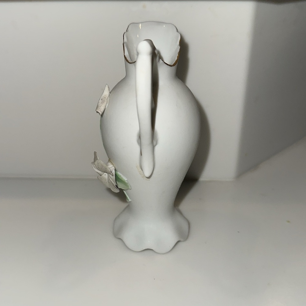 NORCREST Japan VINTAGE Ceramic “Spring Pansy” 4” Gold Trim Bud Vase - Picture 4 of 8